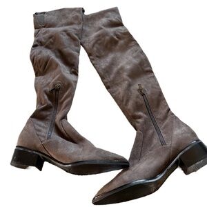Marc Fisher Grey Suede Over the Knee Boots Size 7.5